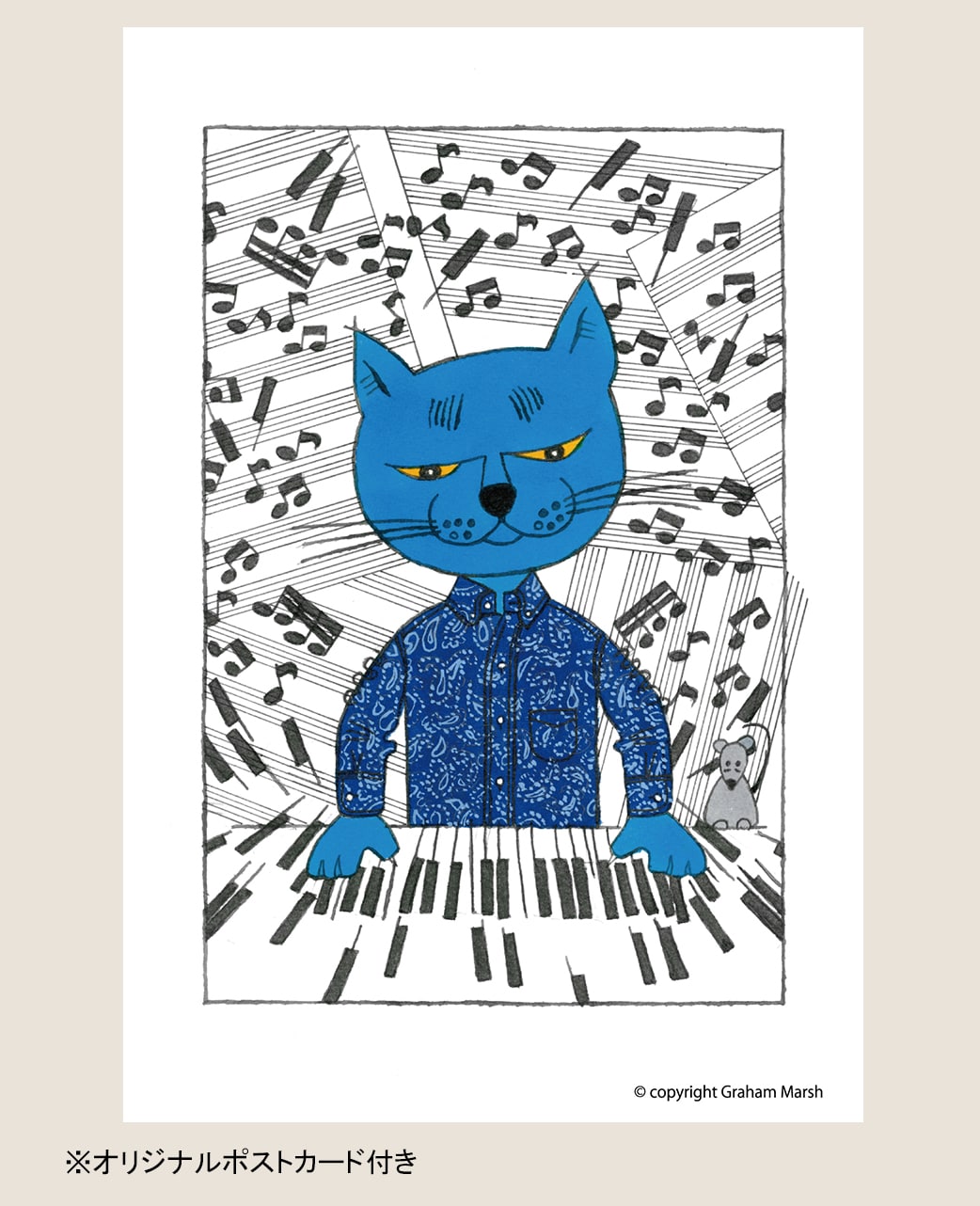 VINTAGE IVY シャツ/ブルーペイズリープリント