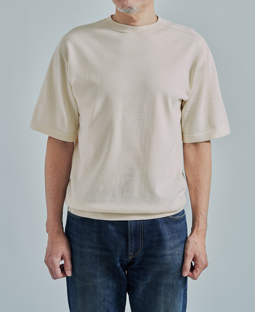 ニットTシャツ/18G シームレスコットン