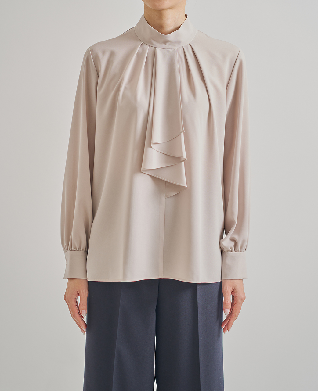 ブラウス/スタンドラッフルフリル