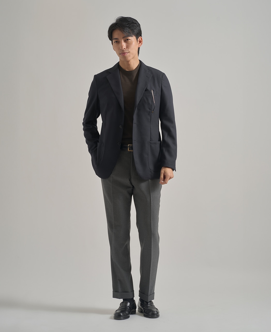 メリノウールTシャツ/ロングスリーブ / ブラウン系