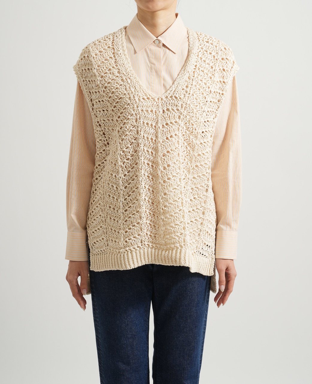 ニットベスト / 2月初旬発送予定/コットンニット