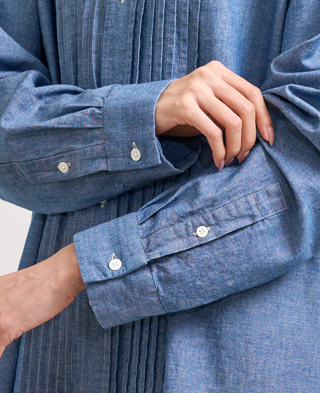 長袖シャツ / 4月中旬発送予定/ピンタック