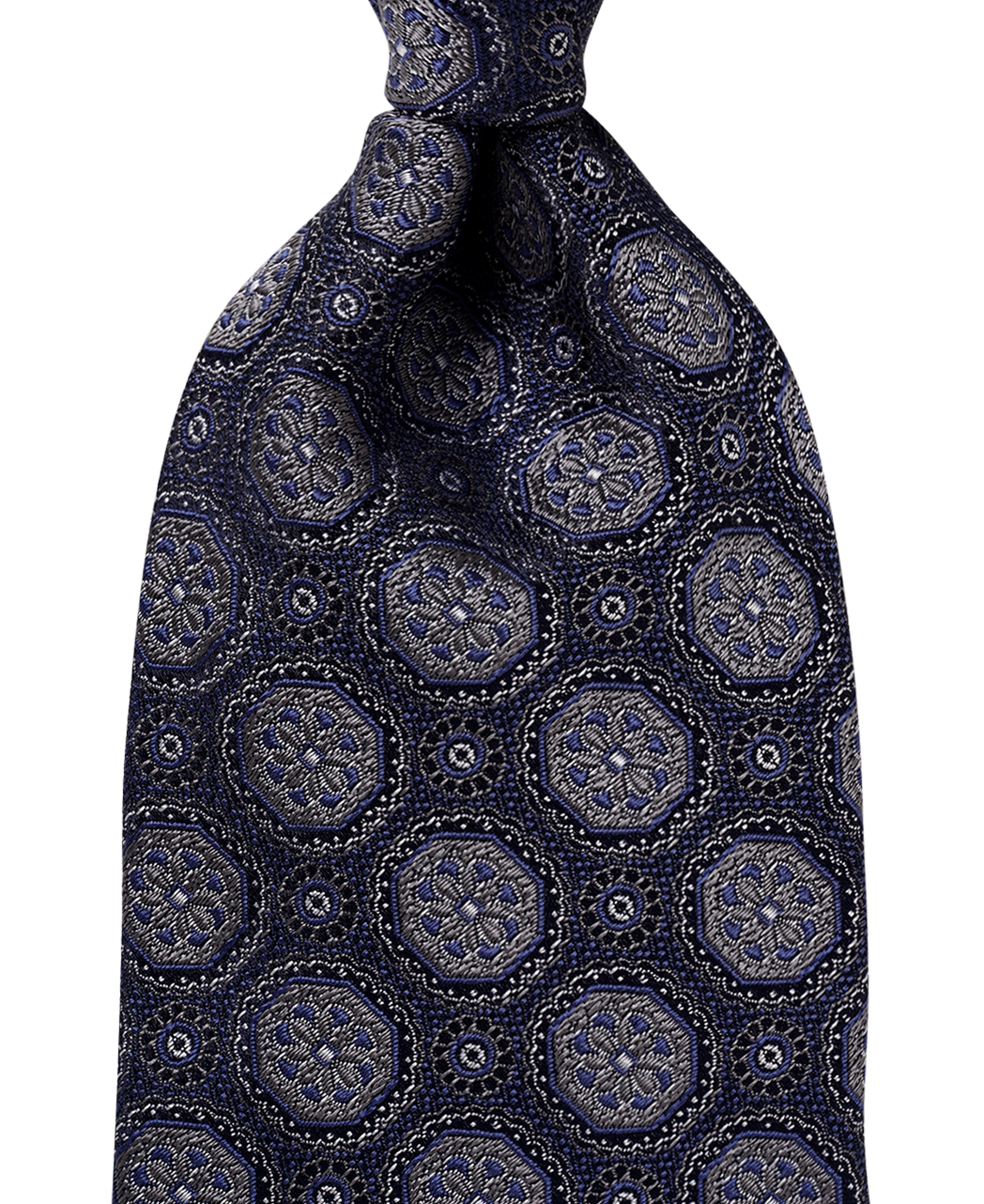 ブルー系/小紋/シルク/ASCOT