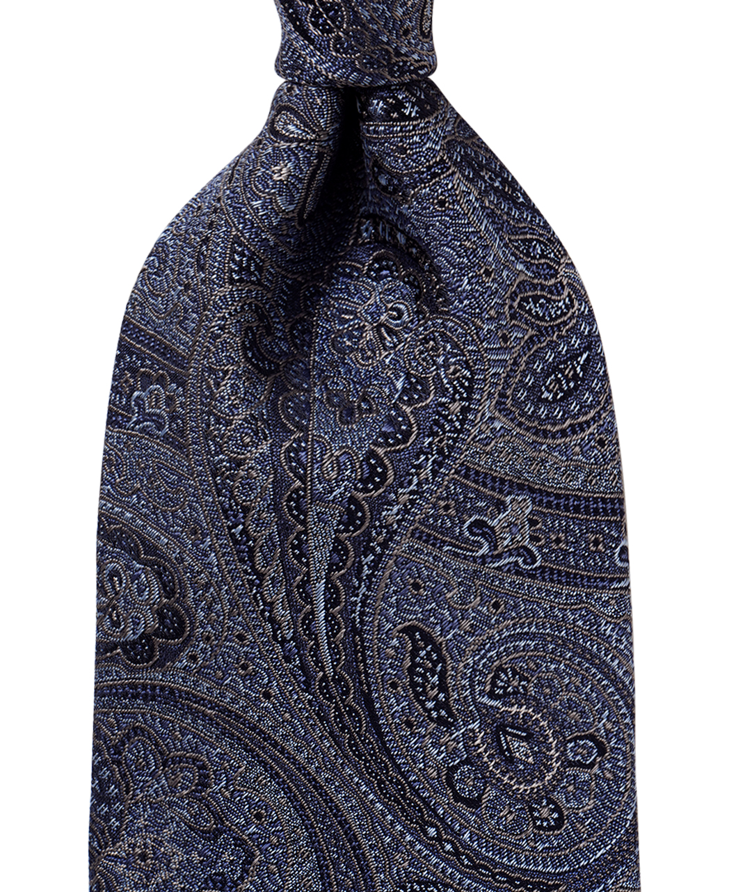 ブルー系/ペイズリー/シルク/ASCOT