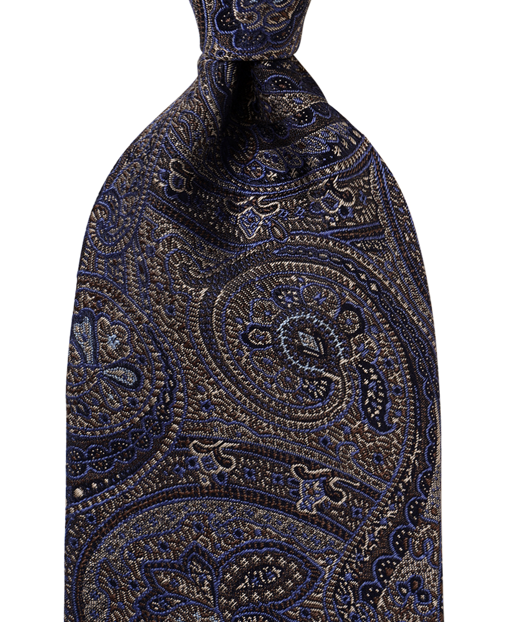 ブラウン系/ペイズリー/シルク/ASCOT