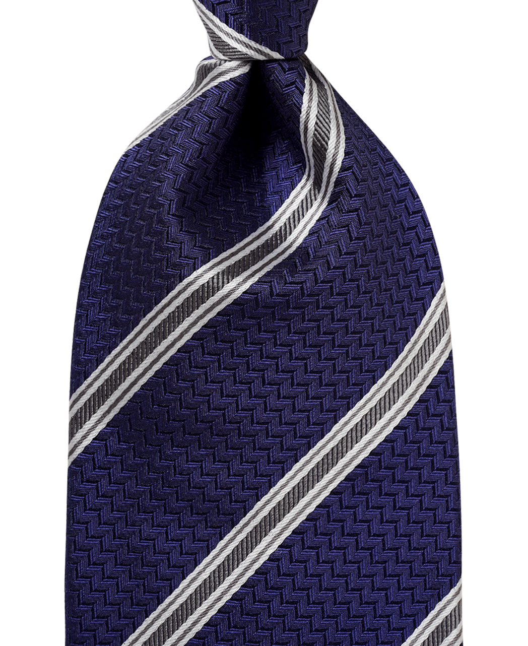 ブルー系/レジメンタル(ストライプ)/シルク/ASCOT