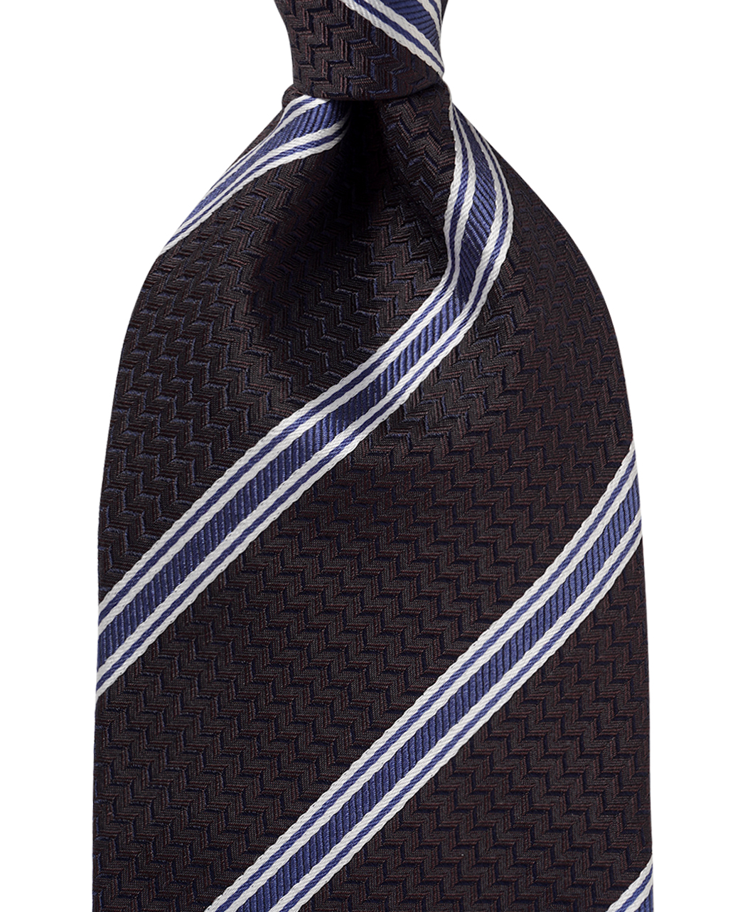 ブラウン系/レジメンタル(ストライプ)/シルク/ASCOT