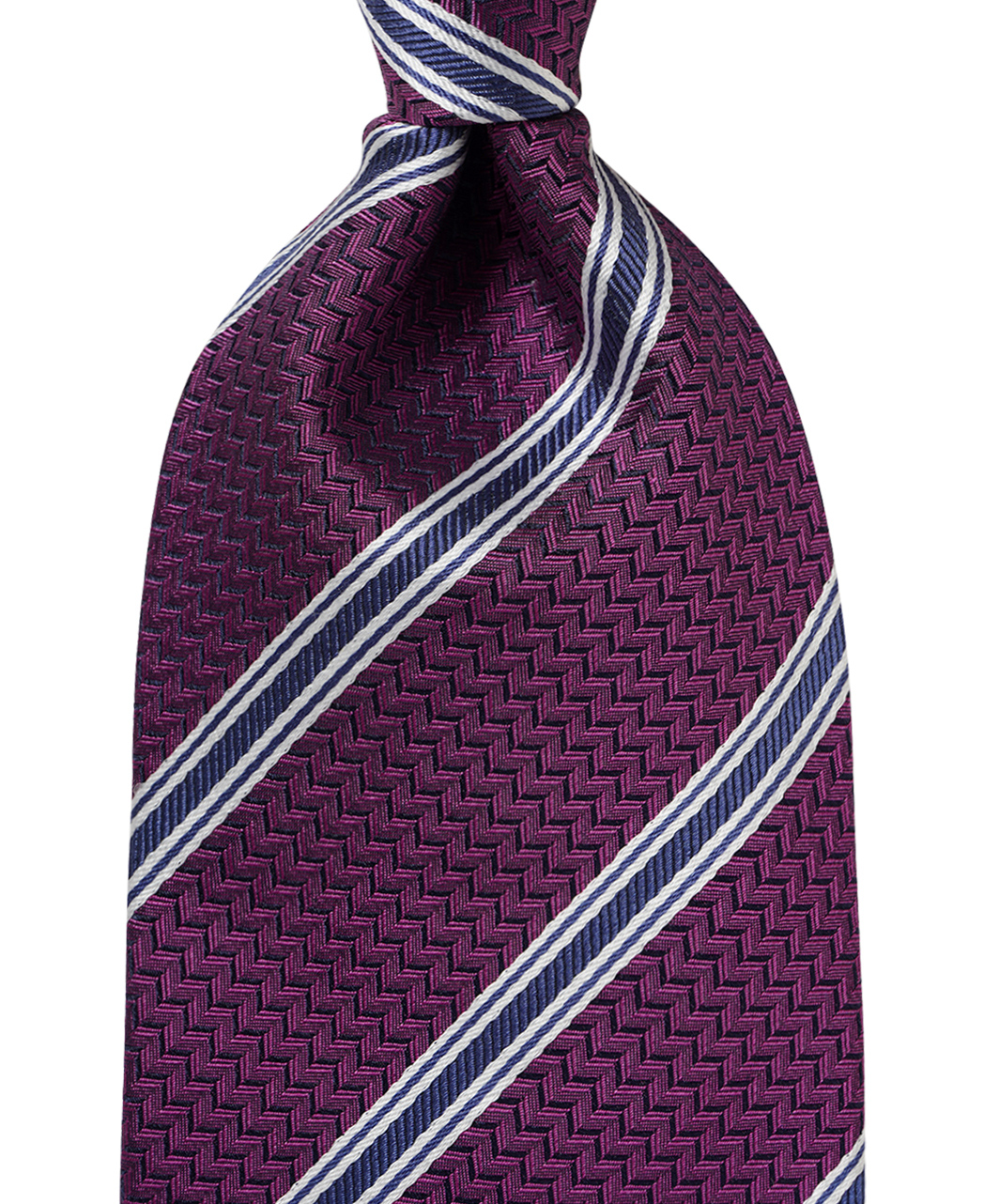 パープル系/レジメンタル(ストライプ)/シルク/ASCOT