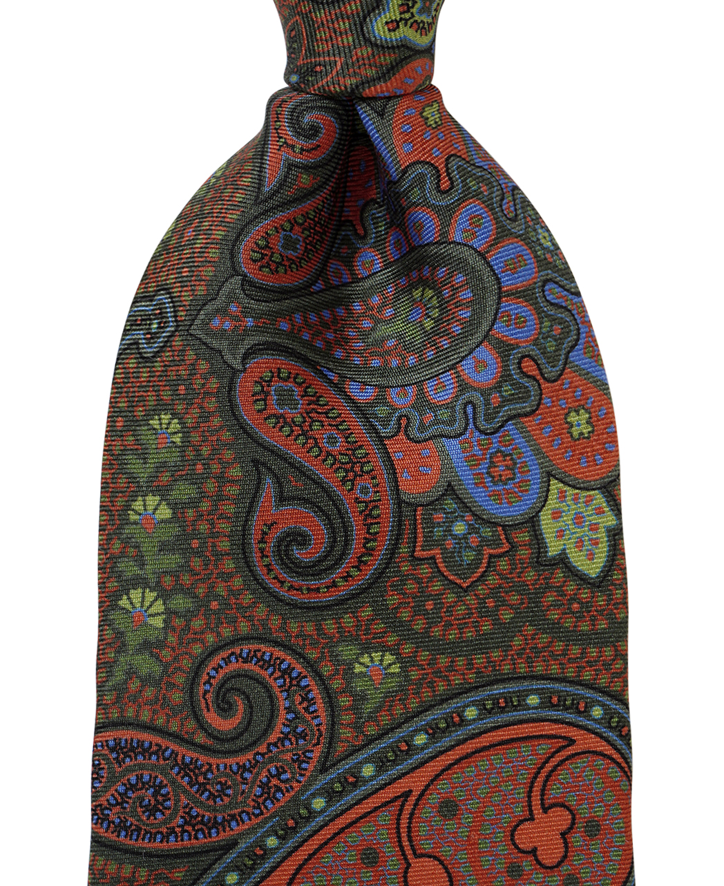 グリーン系/ペイズリー/シルク/ASCOT