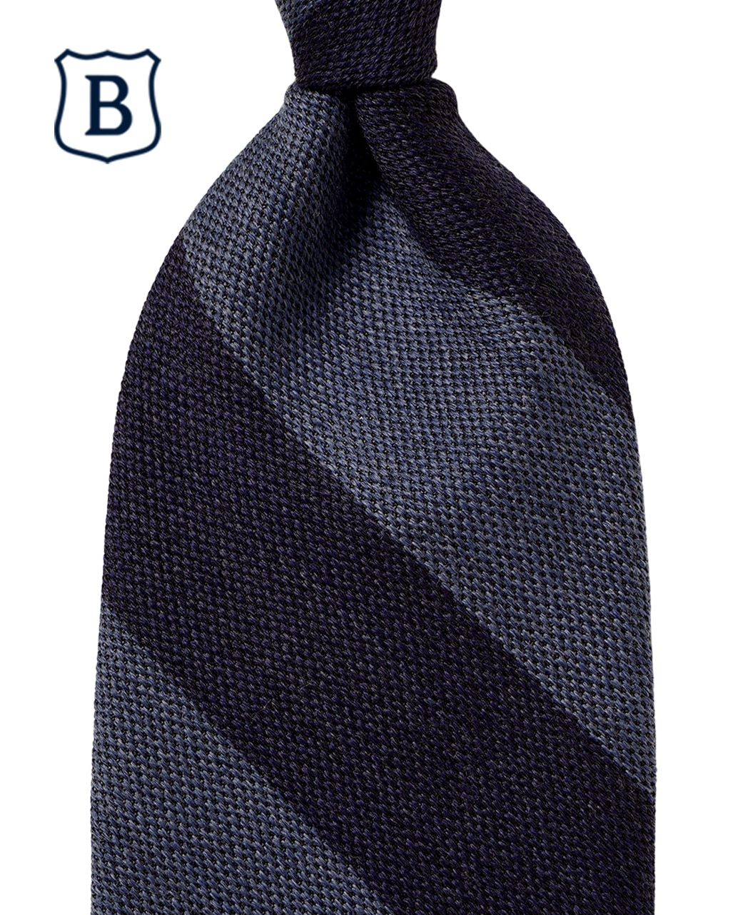 ブルー系/レジメンタル(ストライプ)/ウールシルク/BREUER