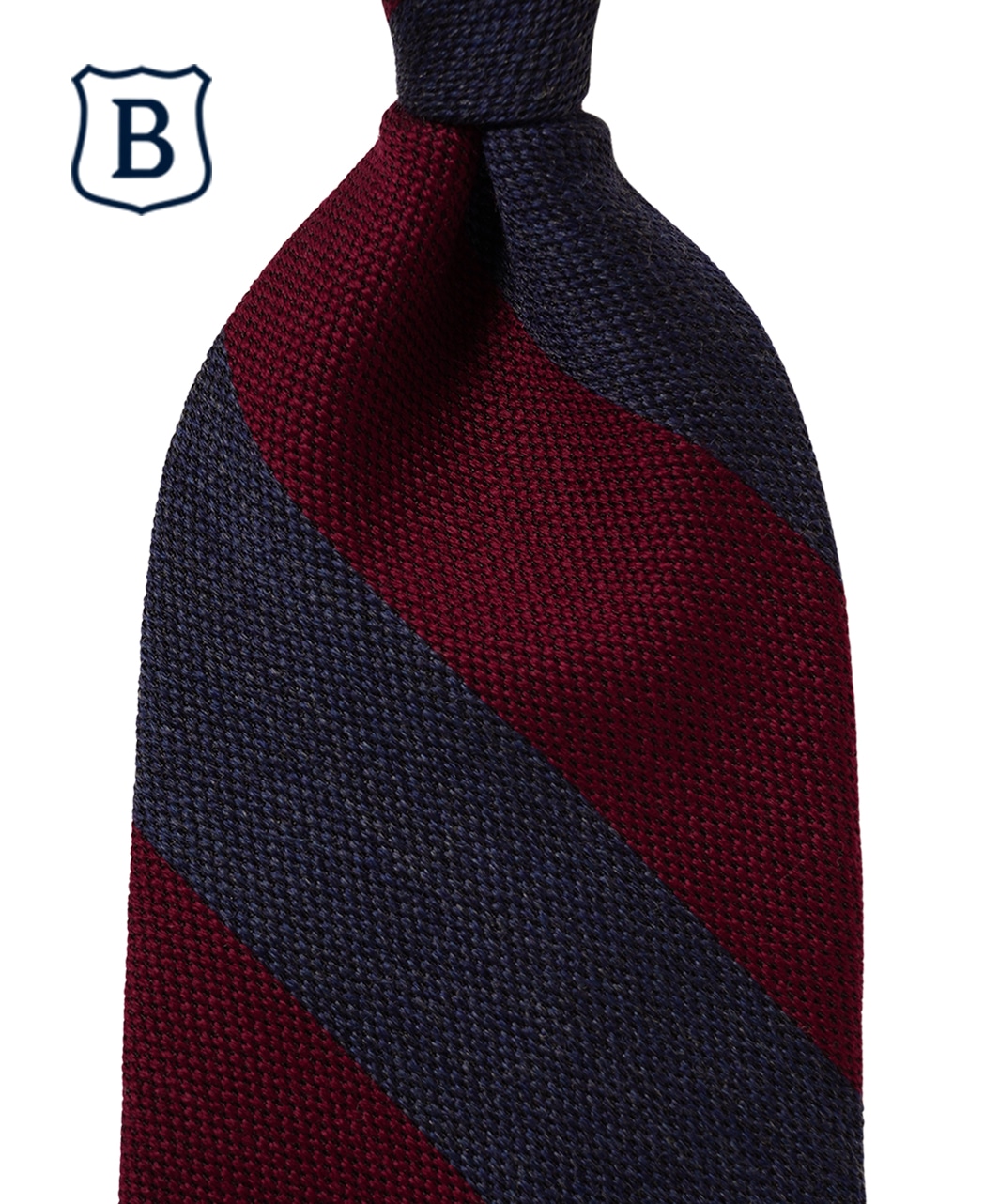 レッド系/レジメンタル(ストライプ)/ウールシルク/BREUER