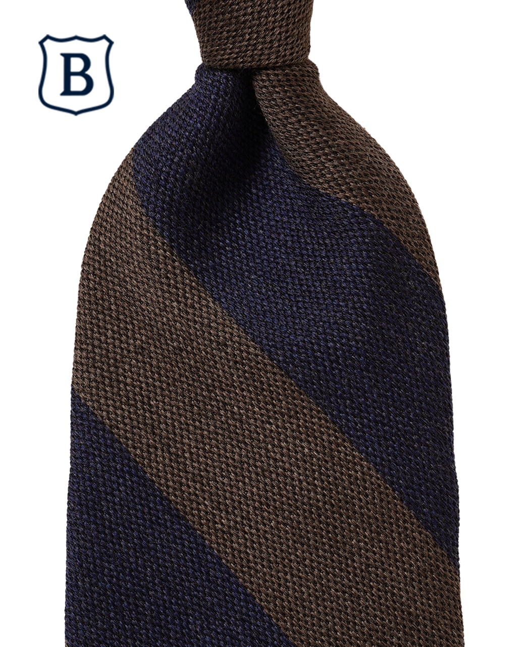 ブラウン系/レジメンタル(ストライプ)/ウールシルク/BREUER