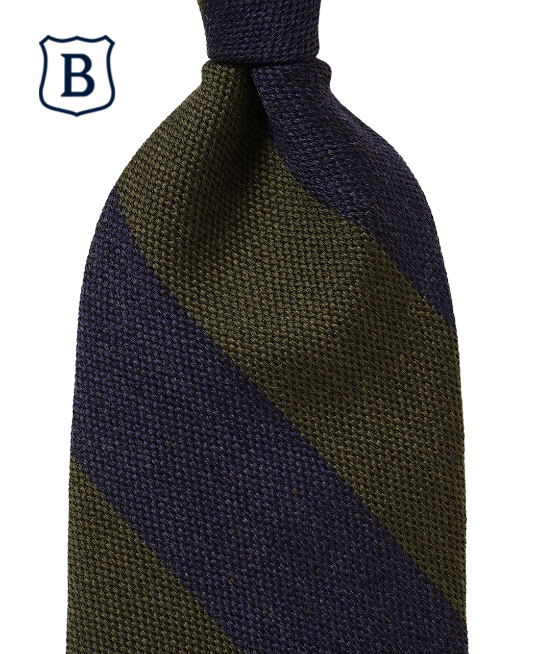 グリーン系/レジメンタル(ストライプ)/ウールシルク/BREUER