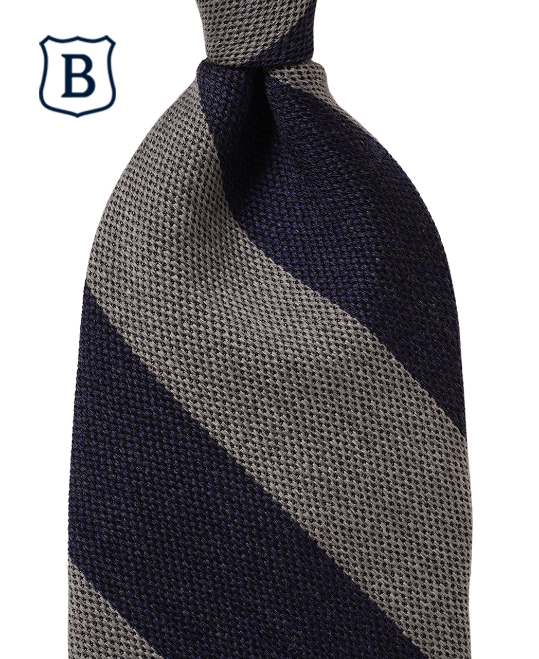 グレー系/レジメンタル(ストライプ)/ウールシルク/BREUER