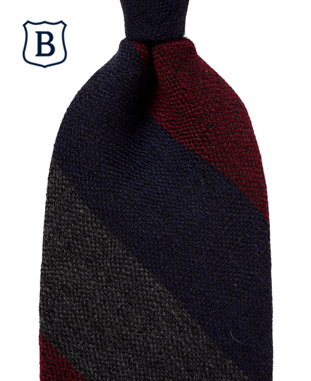 レッド系/レジメンタル(ストライプ)/ウール/BREUER