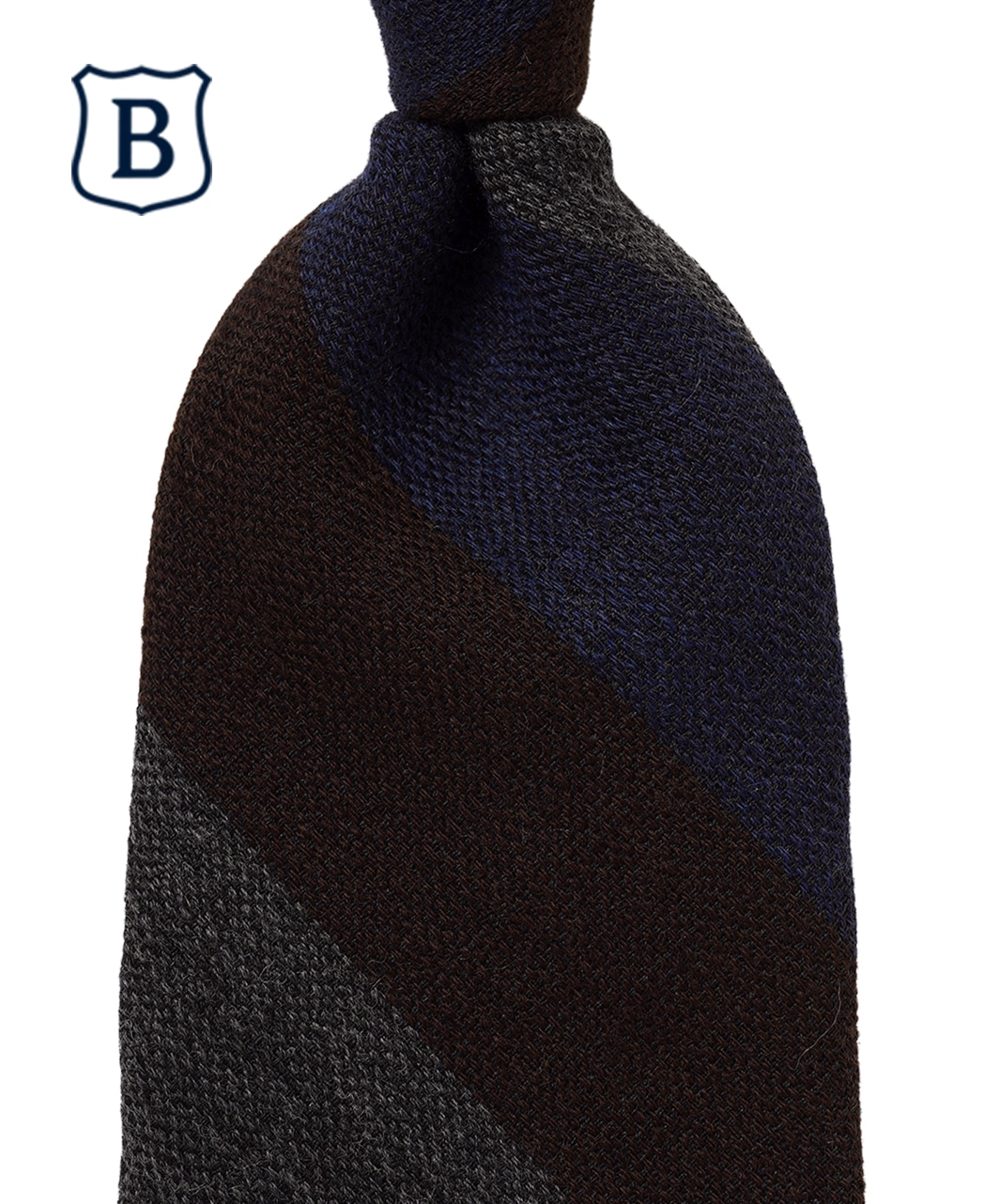 ブラウン系/レジメンタル(ストライプ)/ウール/BREUER