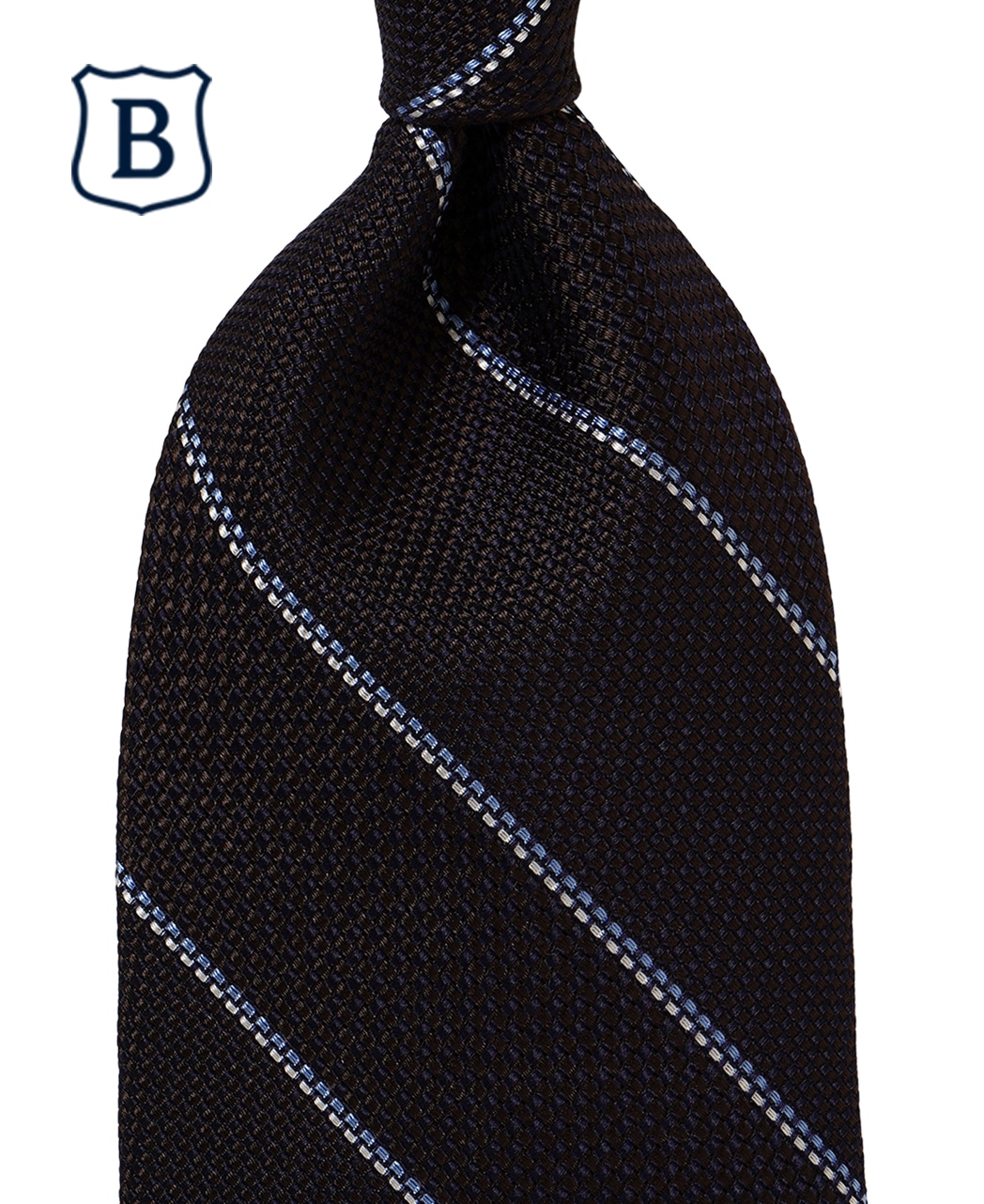 ブラウン系/レジメンタル(ストライプ)/シルク/BREUER