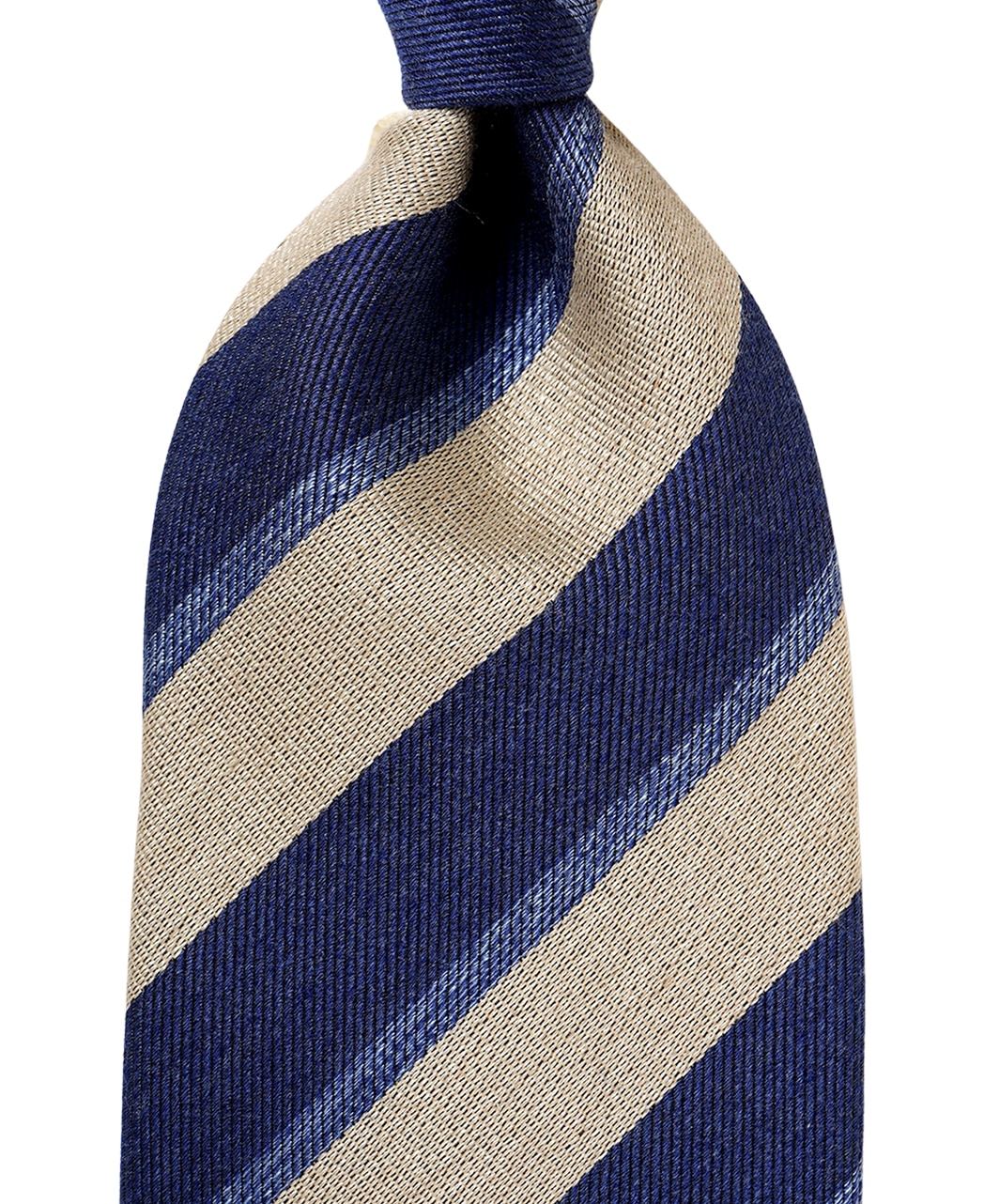 ブルー系/レジメンタル(ストライプ)/ウールシルク/Italian Collection