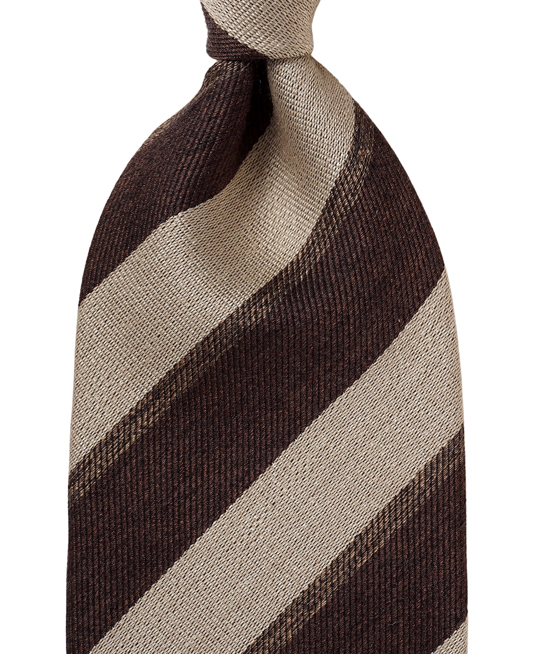 ブラウン系/レジメンタル(ストライプ)/ウールシルク/Italian Collection