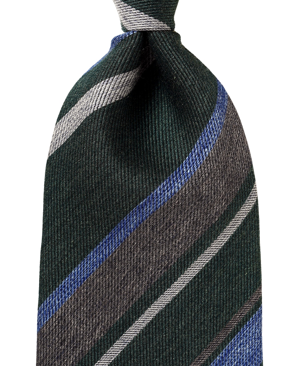 グリーン系/レジメンタル(ストライプ)/ウールシルク/Italian Collection