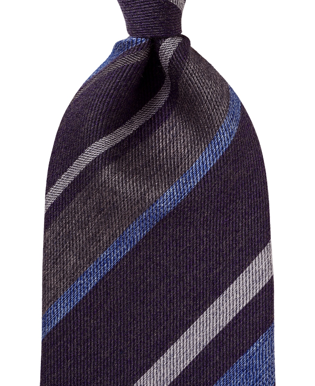 パープル系/レジメンタル(ストライプ)/ウールシルク/Italian Collection
