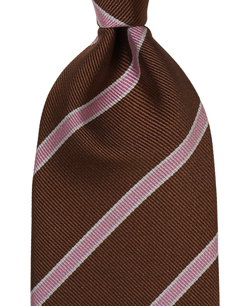 ブラウン系/レジメンタル(ストライプ)/シルク/Italian Collection