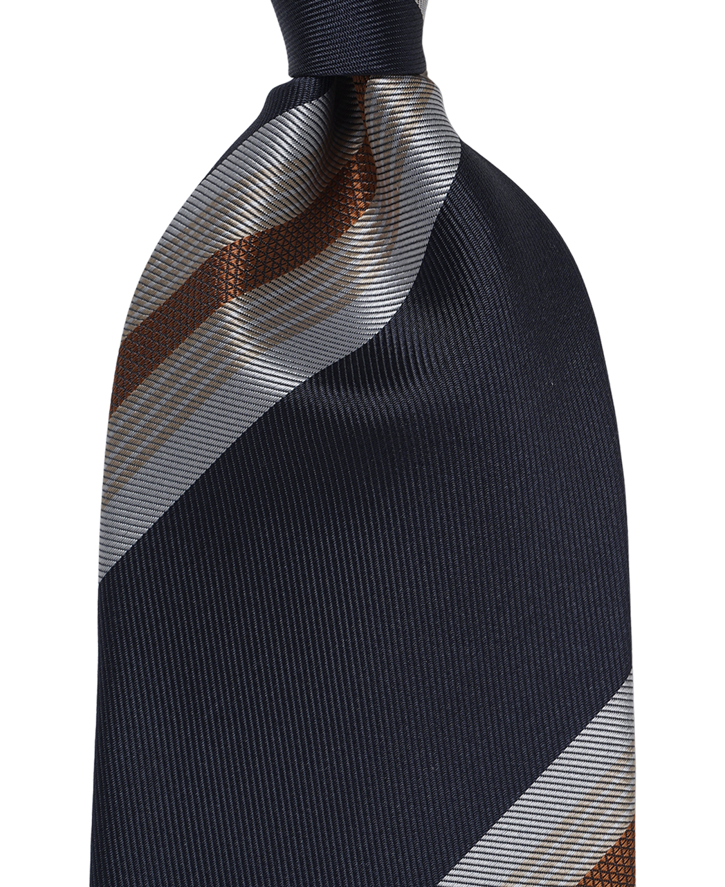 ブルー系/レジメンタル(ストライプ)/シルク/Italian Collection