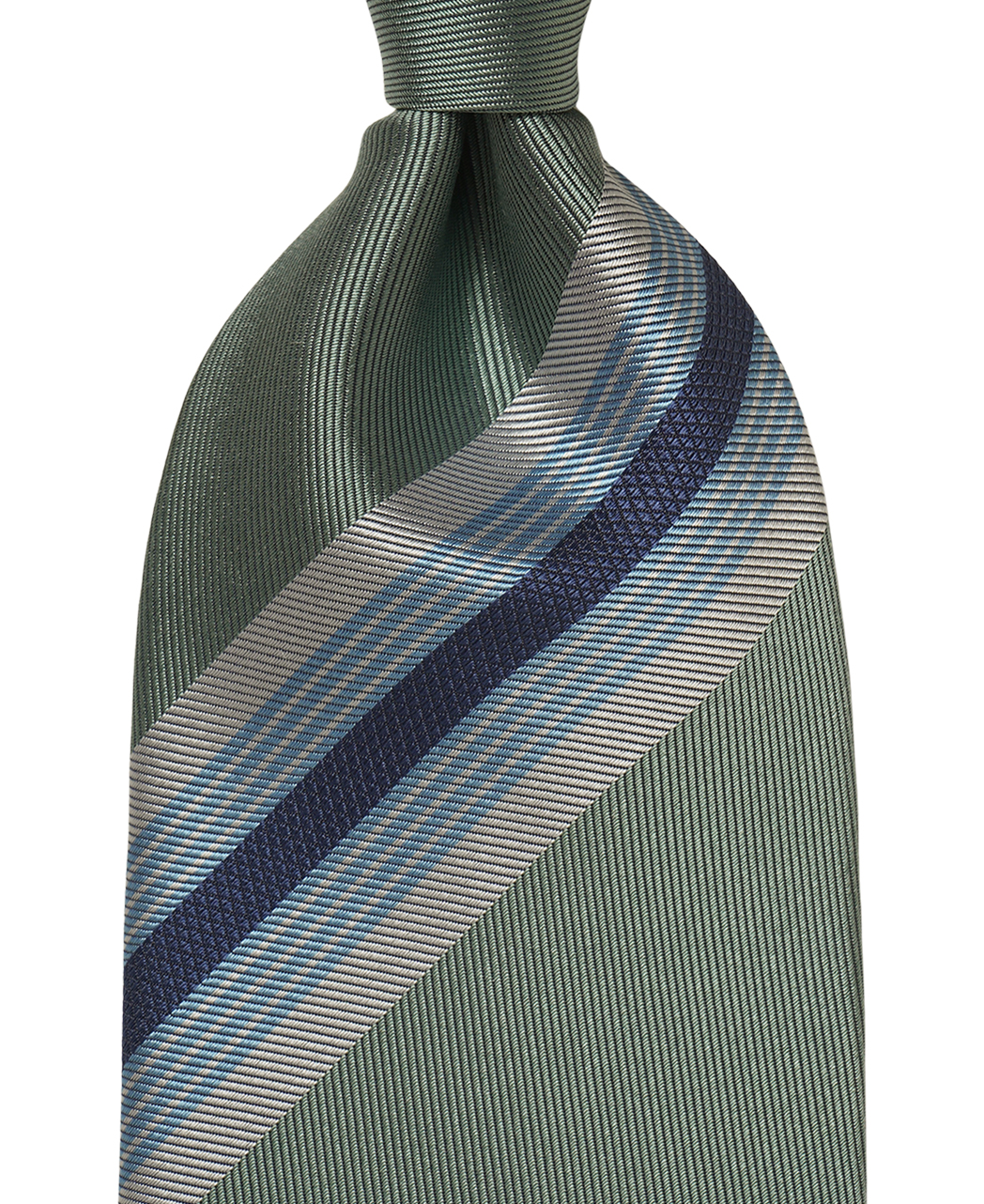 グリーン系/レジメンタル(ストライプ)/シルク/Italian Collection
