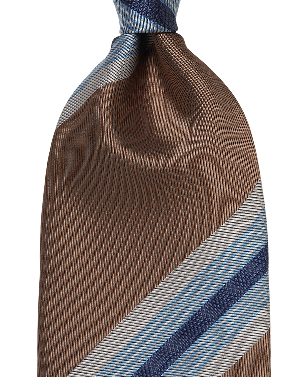 ベージュ系/レジメンタル(ストライプ)/シルク/Italian Collection