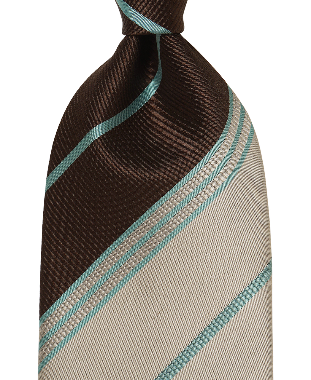 ブラウン系/レジメンタル(ストライプ)/シルク/Italian Collection