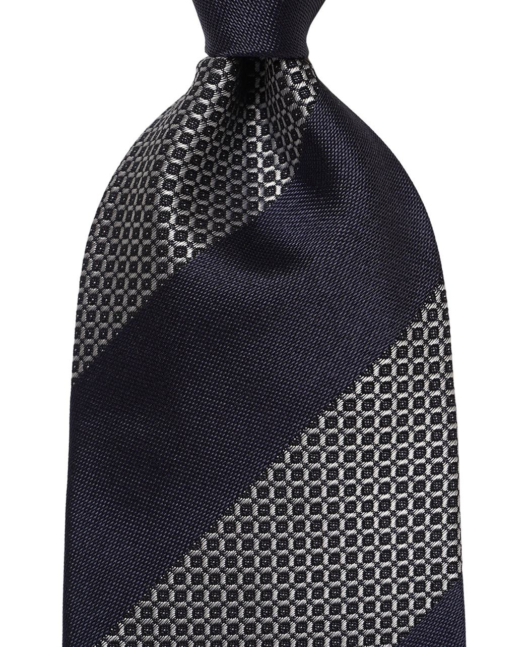 ブルー系/レジメンタル(ストライプ)/シルクコットン/Italian Collection