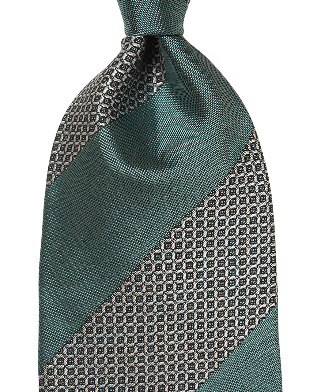 グリーン系/レジメンタル(ストライプ)/シルクコットン/Italian Collection