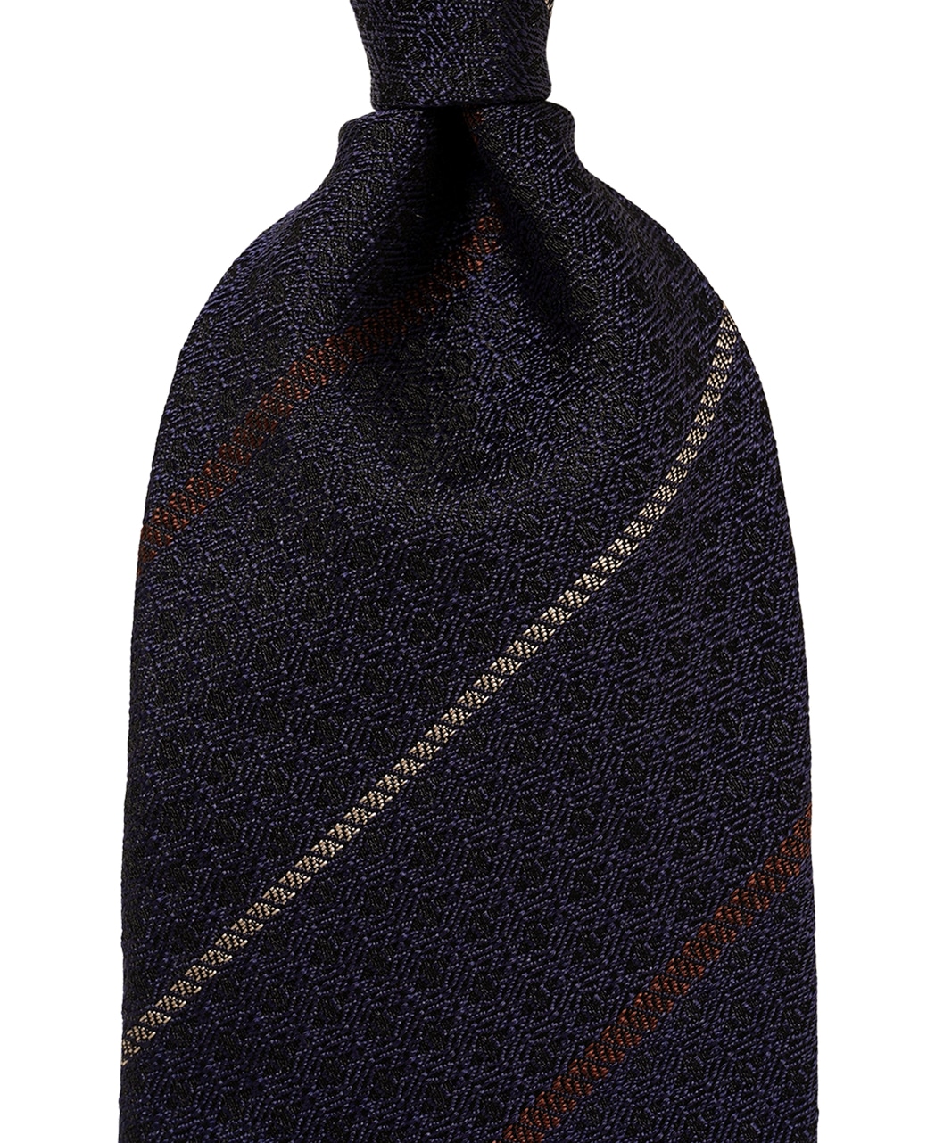 ブルー系/レジメンタル(ストライプ)/シルク/博多伝統柄×八女茶