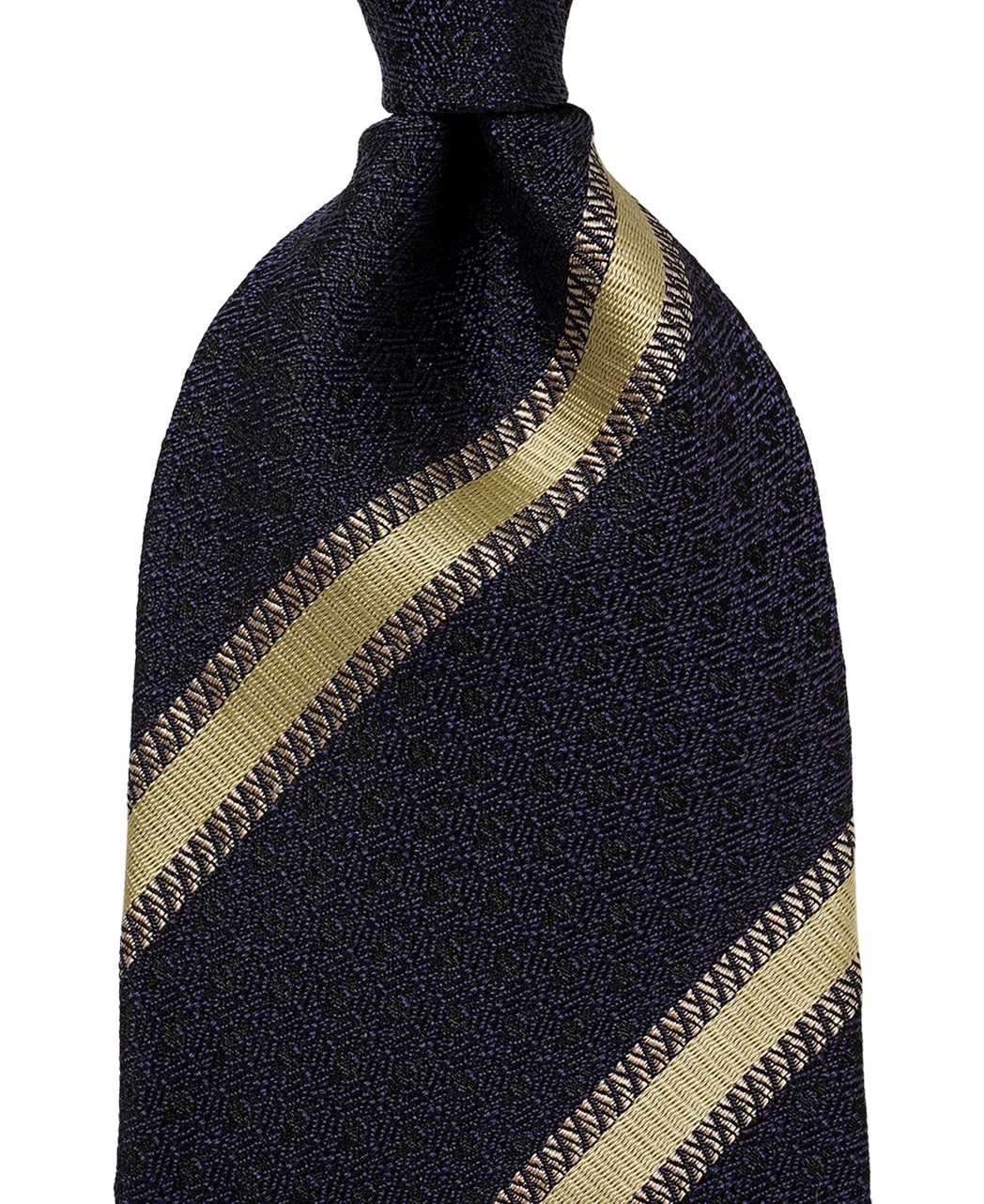 ブルー系/レジメンタル(ストライプ)/シルク/博多伝統柄×八女茶