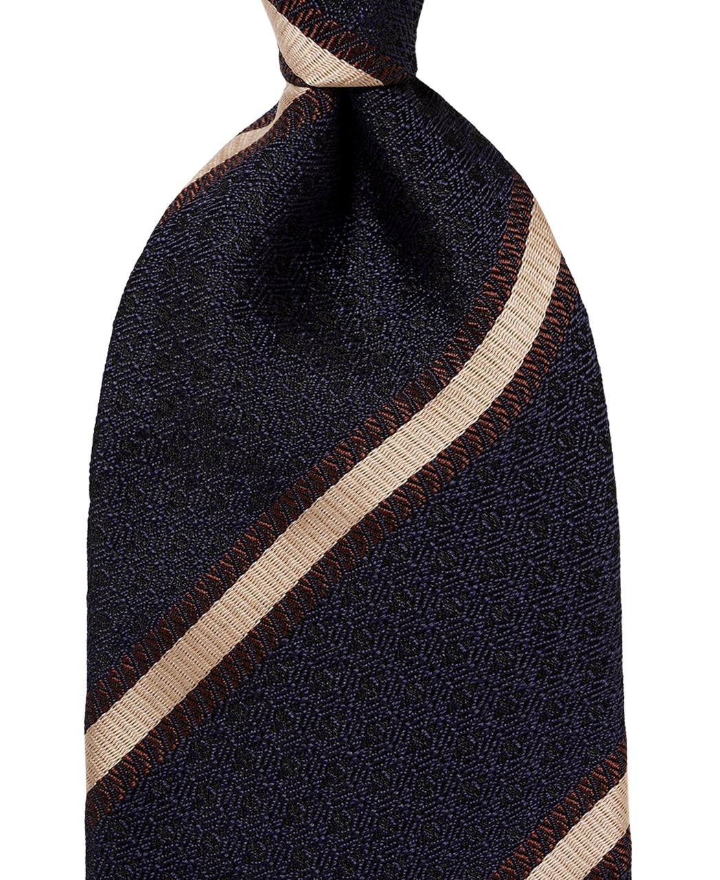 ブルー系/レジメンタル(ストライプ)/シルク/博多伝統柄×八女茶