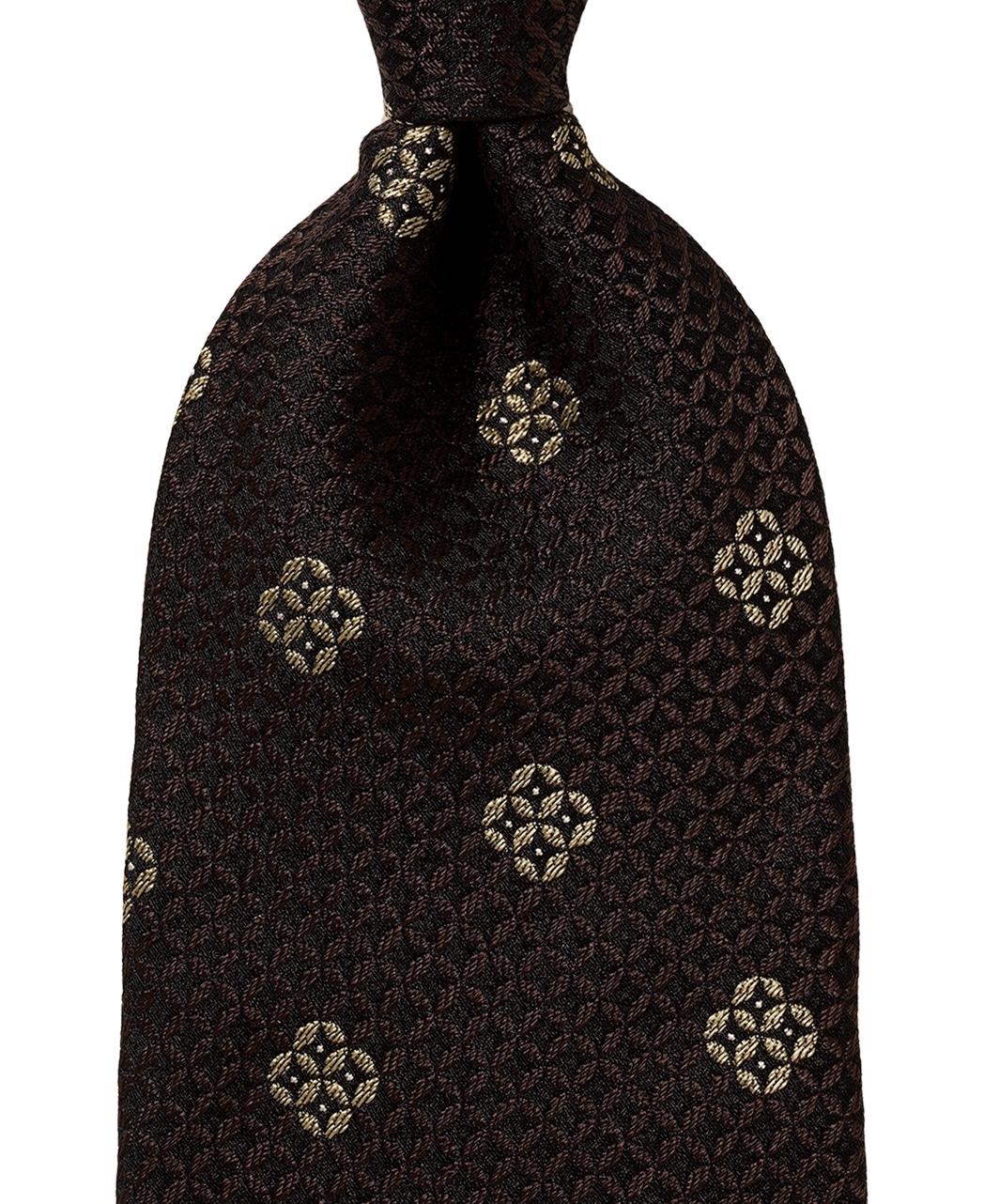 ブラウン系/小紋/シルク/博多伝統柄×八女茶