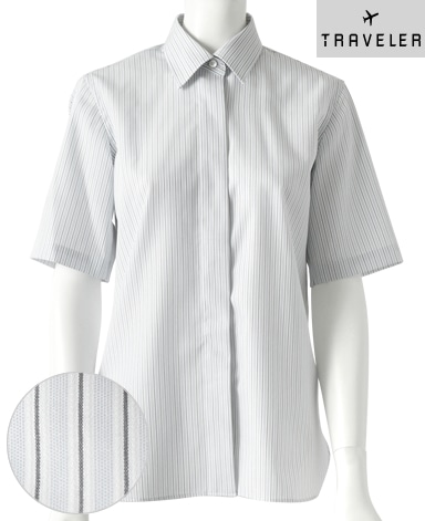 半袖比翼シャツ/SMART CLOTH 平織り