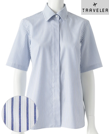 半袖比翼シャツ/SMART CLOTH 平織り