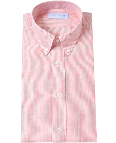 リネンシャツ 37 ピンク系 メンズ メーカーズシャツ鎌倉 公式通販 日本製ワイシャツ ニットシャツ ネクタイ ブラウス