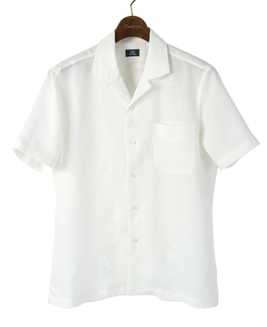半袖リネンシャツ 37 S 白 メンズ メーカーズシャツ鎌倉 公式通販 日本製ワイシャツ ニットシャツ ネクタイ ブラウス
