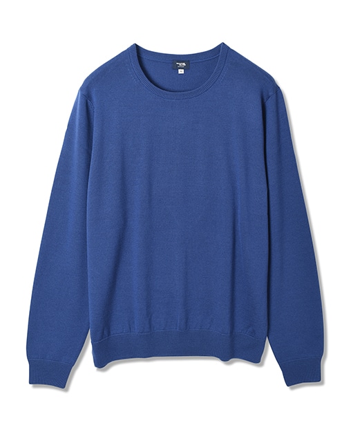 クルーネックセーター 12ゲージ 46 ブルー系 メンズ メーカーズシャツ鎌倉 公式通販 日本製ワイシャツ オーダーシャツ ビジネスシャツ カッターシャツ ニットシャツ オフィスカジュアル ネクタイ ブラウス