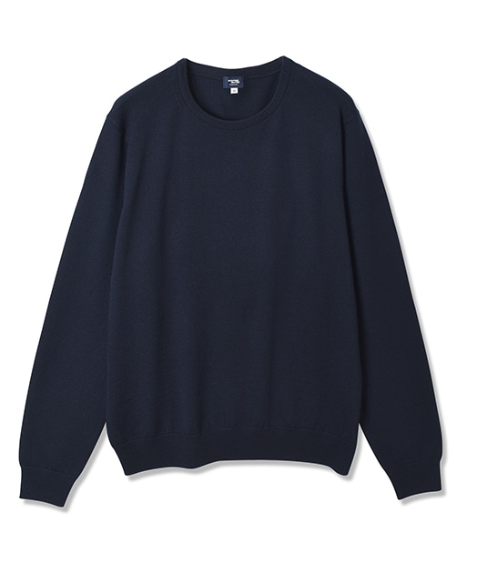 クルーネックセーター 12ゲージ 46 ブルー系 メンズ メーカーズシャツ鎌倉 公式通販 日本製ワイシャツ オーダーシャツ ビジネスシャツ カッターシャツ ニットシャツ オフィスカジュアル ネクタイ ブラウス