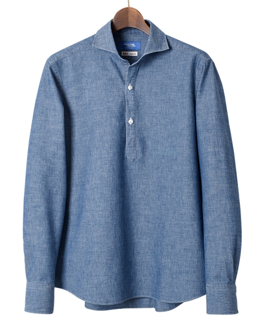 カジュアル シャンブレー S ブルー系 メンズ メーカーズシャツ鎌倉 公式通販