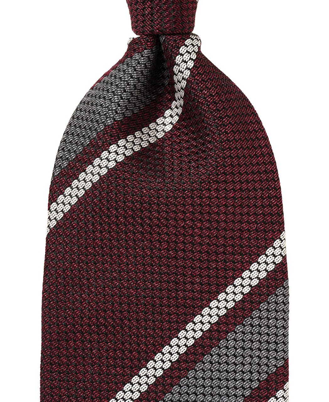 レッド系/レジメンタル(ストライプ)/シルク/YAMANASHI FABRIC