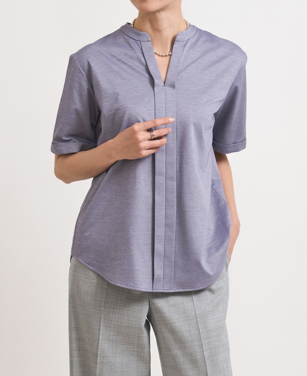 ブラウス / 5月中旬発送予定/半袖 / キーネック