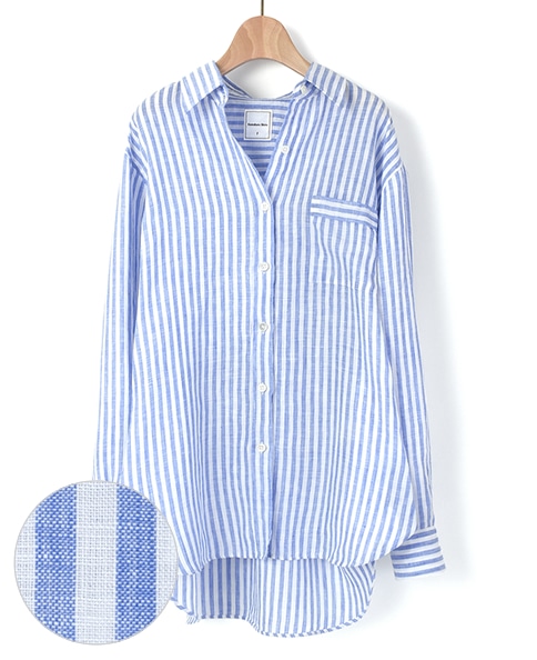フリーサイズシャツ Freeサイズ ブルー系 レディース メーカーズシャツ鎌倉 公式通販 日本製ワイシャツ ニットシャツ ネクタイ ブラウス