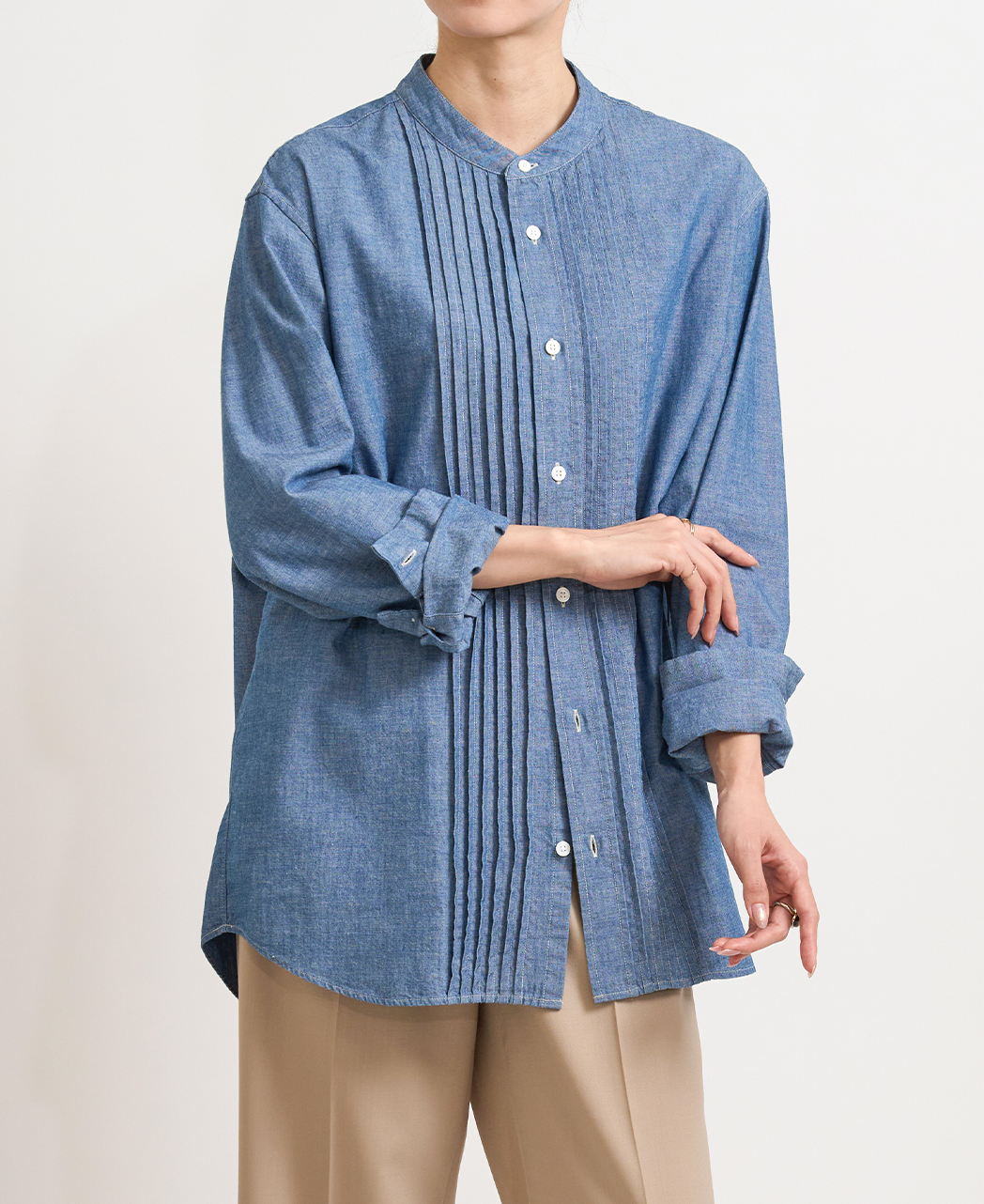 長袖シャツ / 4月中旬発送予定/ピンタック