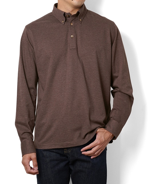最前線の TheArrowCompany USA製 ドレスシャツ ブラウン ポリシャツ M 