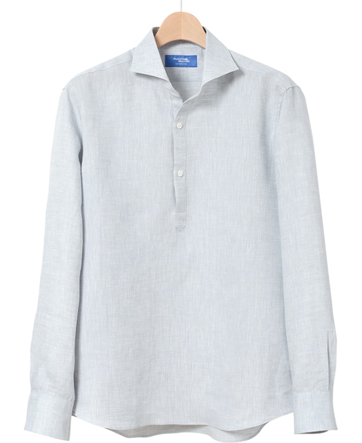 50cm身幅近年 Palm Tree shirt シャツ グレー系 ホワイト M IBO37