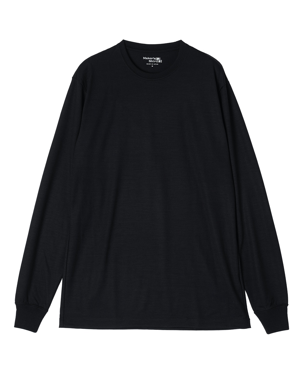 メリノウールTシャツ/ロングスリーブ / ブラック系